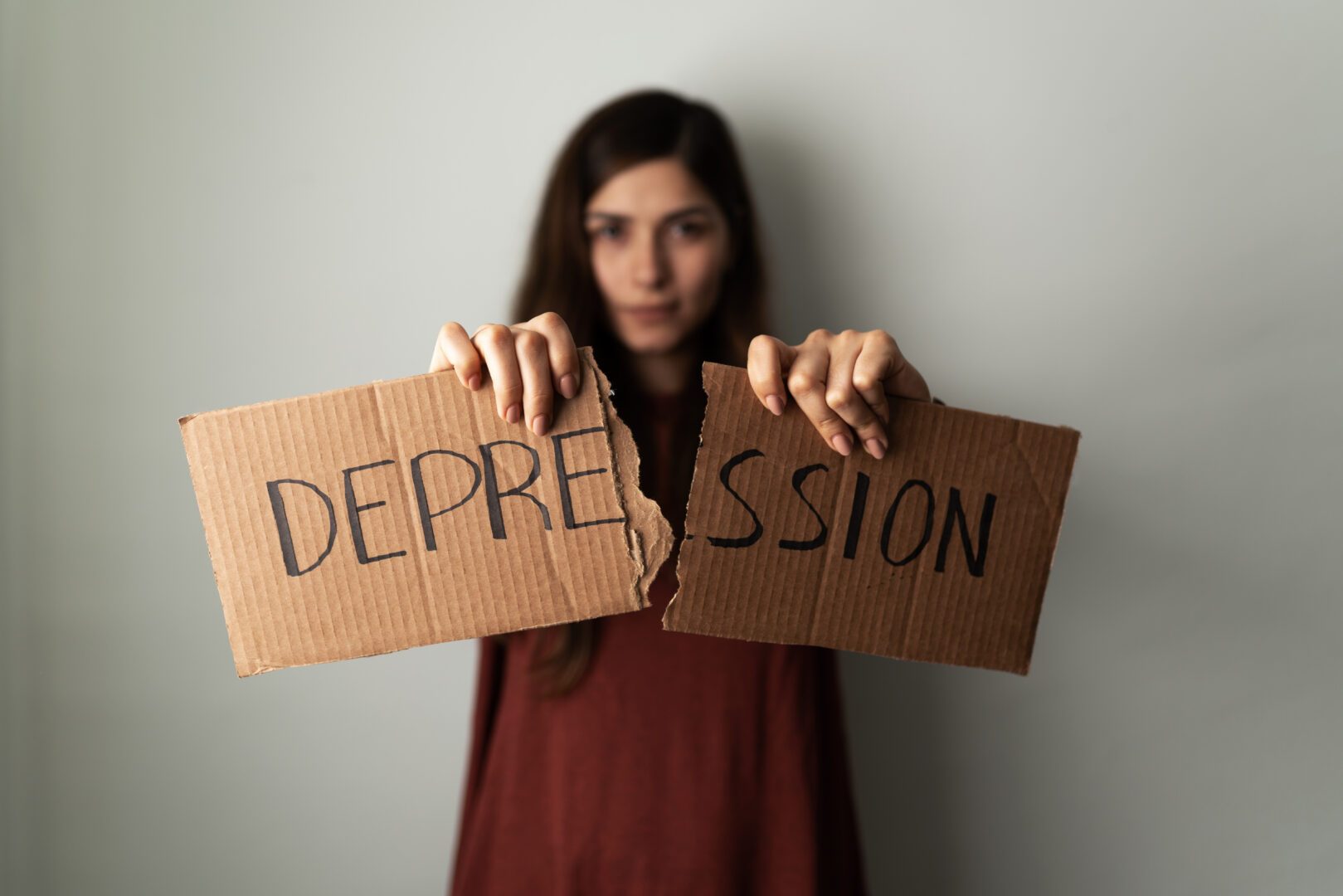 A woman looking distressed and tearful — depression therapy at Therapy Utah in Lehi, Utah